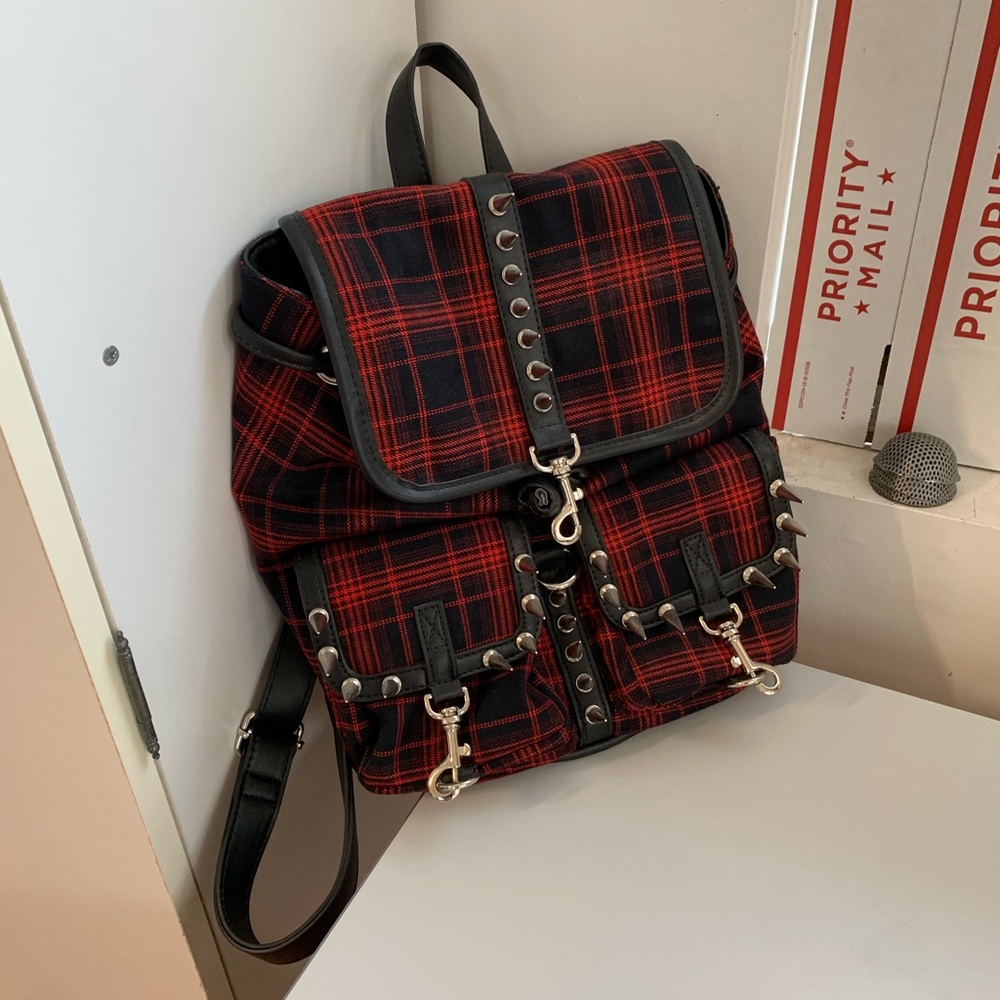 Plaid Backpack Purse